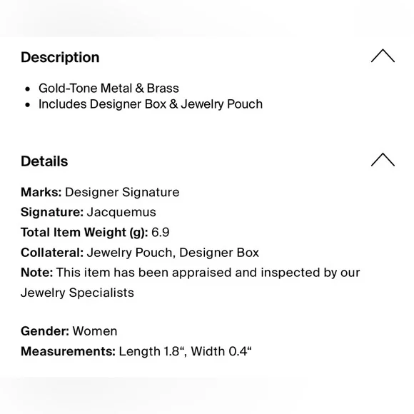 Jacquemus Metallic Gold Bag Earrings - Picture 5 of 5